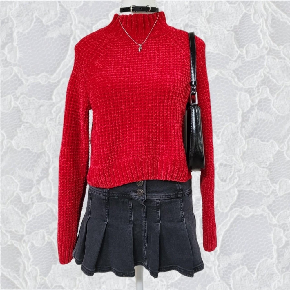 Red knit sweater
